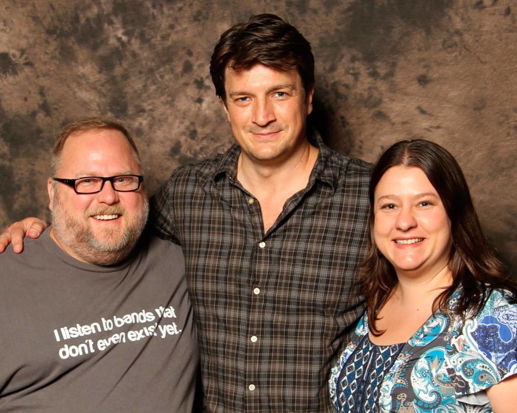 My wife and I with Nathan Fillion in 2014. I was at my largest here.